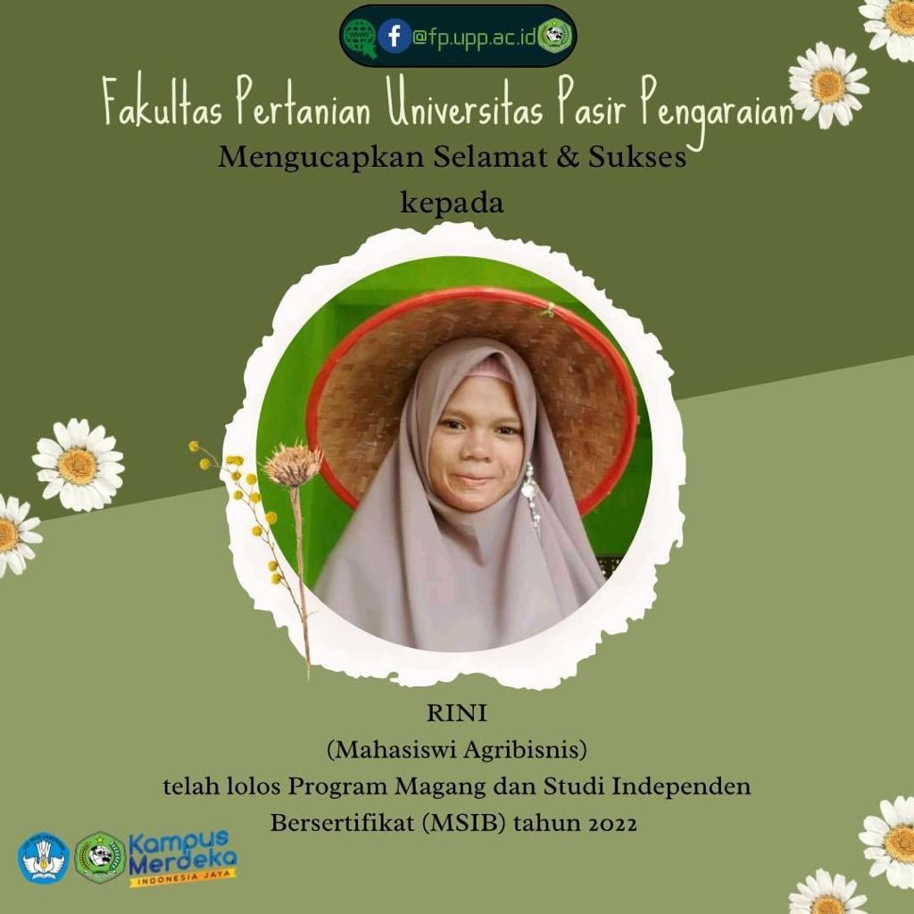 MAHASISWA UPP LOLOS MENJADI PESERTA PROGRAM BERTANI UNTUK NEGERI BATCH 5 DI JAWA BARAT